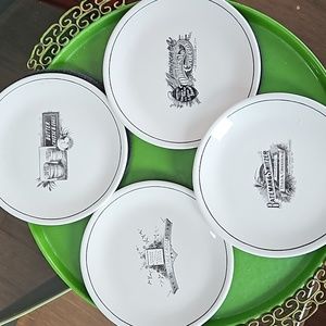 America Retold Vintage Grocery Bills set of plates